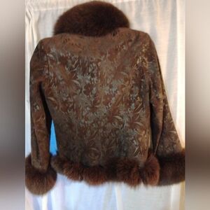 Yin mengjino fur and suede jacket
